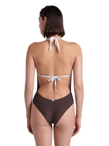 Arena Strój kąpielowy w kolorze ciemnobrązowo-białym