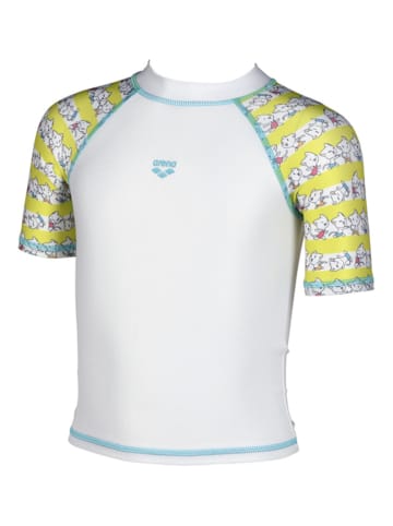 Arena Badeshirt in Weiß/ Gelb