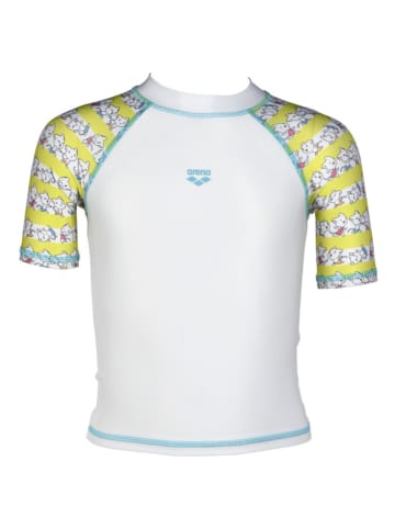 Arena Badeshirt in Weiß/ Gelb
