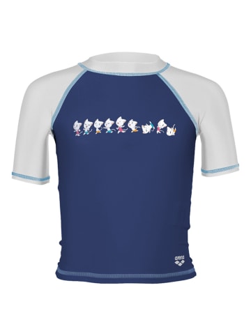 Arena Badeshirt in Dunkelblau/ Weiß