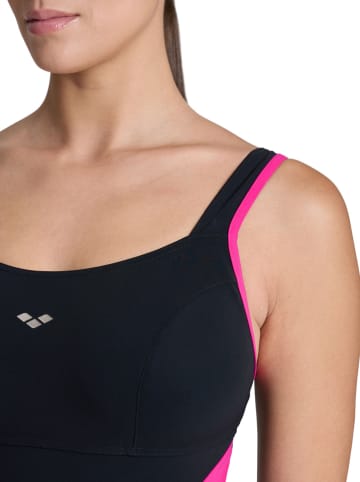 Arena Shape-Badeanzug in Schwarz/ Pink