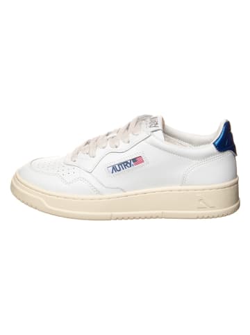 AUTRY Skórzane sneakersy "Medalist Low" w kolorze biało-niebieskim