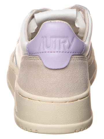 AUTRY Leder-Sneakers "Medalist Low" in Weiß/ Lila/ Beige