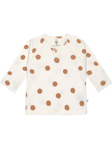 Lässig Longsleeve in Creme/ Hellbraun