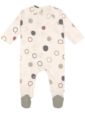 Lässig Schlafanzug mit Füßchen in Creme/ Khaki