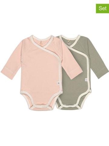 Lässig 2er-Set: Bodys in Khaki/ Rosa