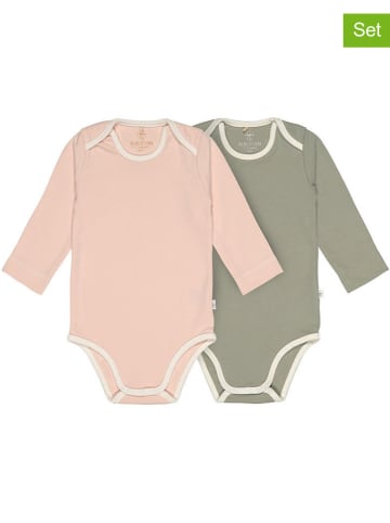 Lässig 2-delige set: rompers kaki/lichtroze