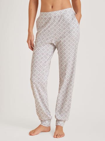 Calida Pyjama in Weiß/ Blau