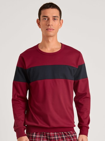 Calida Sweatshirt in Bordeaux/ Schwarz