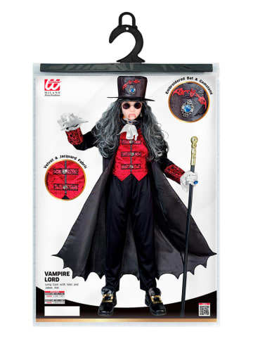 Carnival Party 4-delige set: "Vampire Lord" zwart/rood