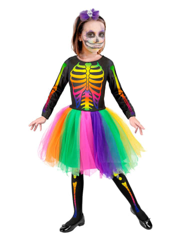 Carnival Party 2-delig kostuum "Skeleton" meerkleurig/zwart