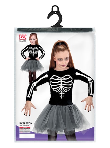 Carnival Party Kostümkleid "Skeleton Tänzerin" in Schwarz/ Grau