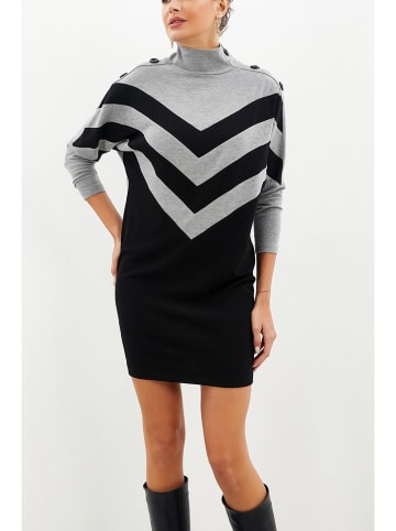 LA Angels Strickkleid in Grau/ Schwarz