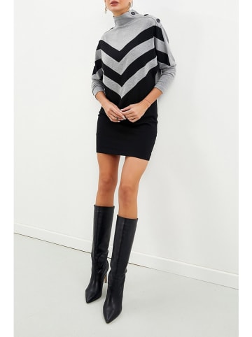 LA Angels Strickkleid in Grau/ Schwarz
