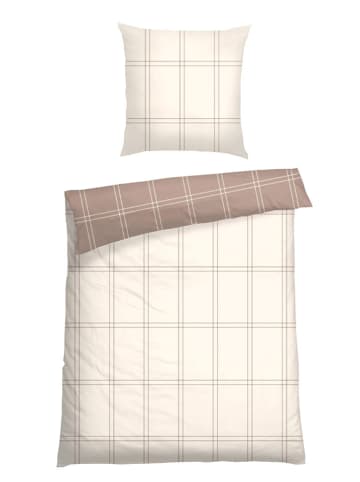 Schiesser Feinbiber-Bettwäsche-Set "Ellis" in Creme/ Beige