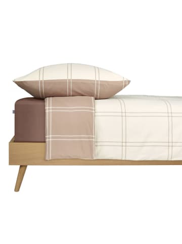 Schiesser Feinbiber-Bettwäsche-Set "Ellis" in Creme/ Beige