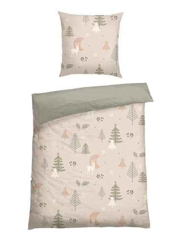 Schiesser Feinbiber-Bettwäsche-Set "Uma" in Beige