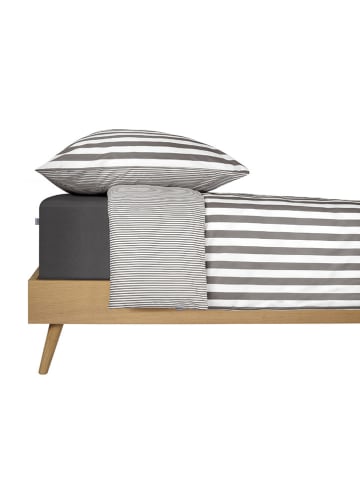 Schiesser Fijnbiber beddengoedset grijs/wit
