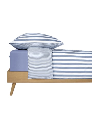 Schiesser Fijnbiber beddengoedset blauw/wit