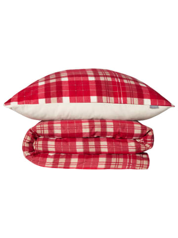 Schiesser Feinbiber-Bettwäsche-Set "Morris" in Rot/ Creme