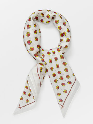 Becksöndergaard Sjaal "Sysette" geel/rood/wit - (L)55 x (B)55 cm