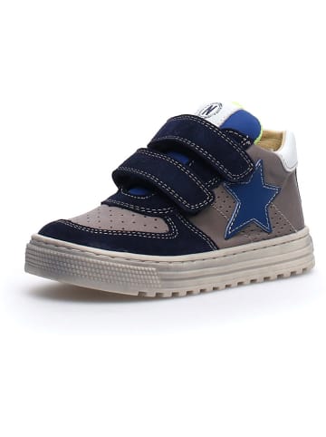 Naturino Leder-Sneakers "Hess" in Grau/ Dunkelblau