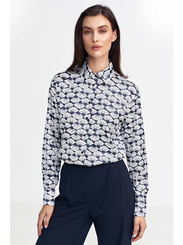 Nife Bluse in Blau/ Weiß
