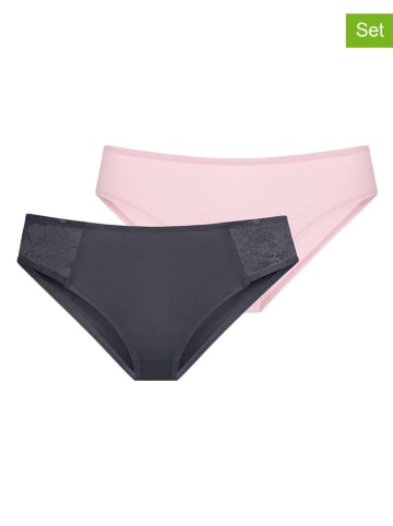Dorina 2er-Set: Slips "Radha" in Anthrazit/ Rosa