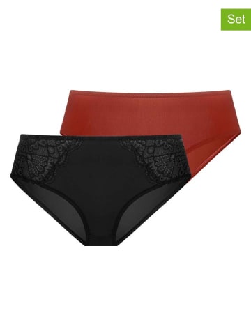 Dorina 2-delige set: slips "Lorena" zwart/rood