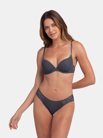Dorina 2-delige set: beugelbeha's "Radha" antraciet/lichtroze