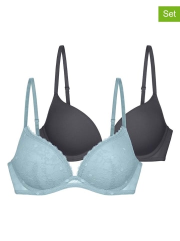 Dorina 2-delige set: beugelbeha's "Radha" lichtblauw/antraciet
