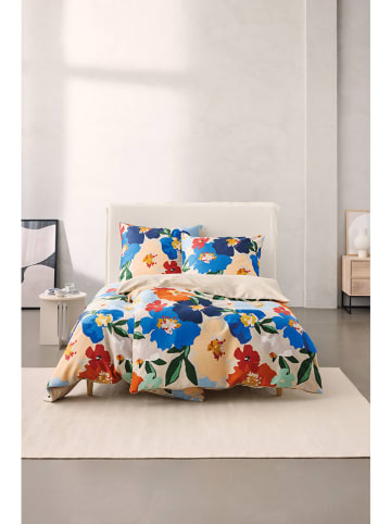 ESPRIT Satijnen beddengoedset "Charlotte" beige/meerkleurig