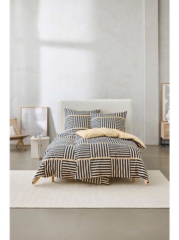 ESPRIT Renforcé-Bettwäsche-Set "Arian" in Dunkelblau/ Beige
