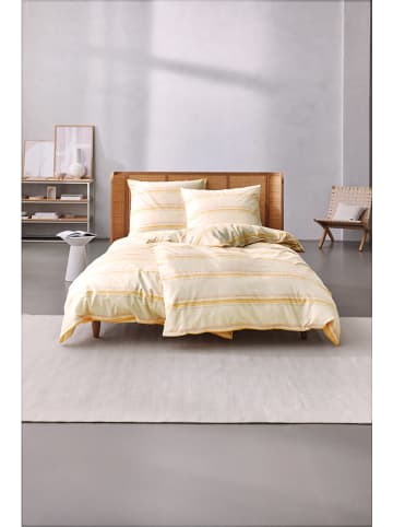 ESPRIT Perkal beddengoedset "Adrien" crème/lichtroze/oranje