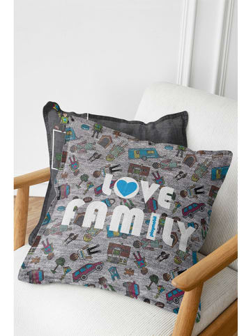 Playmobil Kissen "Love Familie" in Hellgrau - (L)45 x (B)45 cm