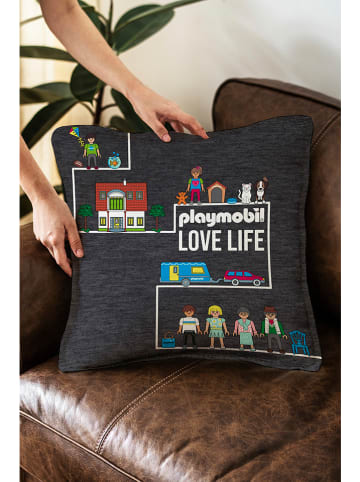 Playmobil Kissen "Love Life" in Anthrazit - (L)45 x (B)45 cm