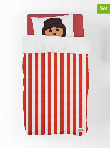 Playmobil 2-delige beddengoedset wit/rood