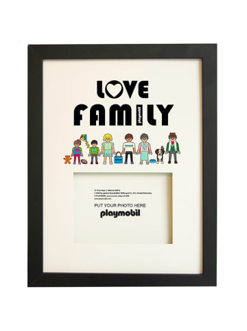 Playmobil Bilderrahmen "Love Family" in Schwarz - (B)30 x (H)40 cm