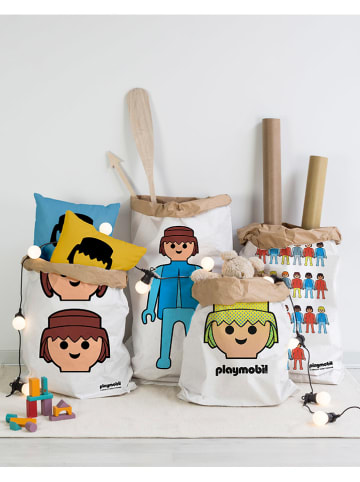 Playmobil 2er-Set: Aufbewahrungsbeutel "Playmobil Boy" in Weiß/ Blau - (H)90 cm