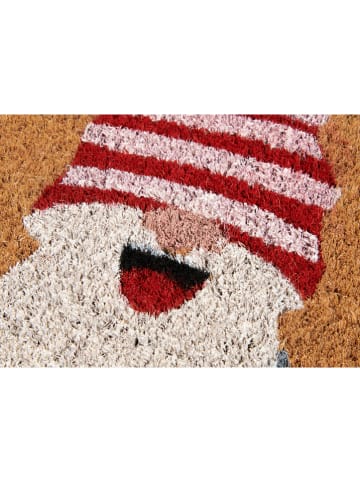 Hanse Home Kokos-Fußmatte ''Merry Gnomes'' in Hellbraun/ Rot/ Weiß