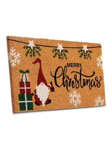 Hanse Home Kokos-deurmat ''Merry Christmas Gift'' lichtbruin/meerkleurig