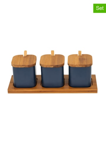 Profiline 4-delige set: voorraadcontainers antraciet - (B)29,8 x (H)10,5 x (D)9 cm
