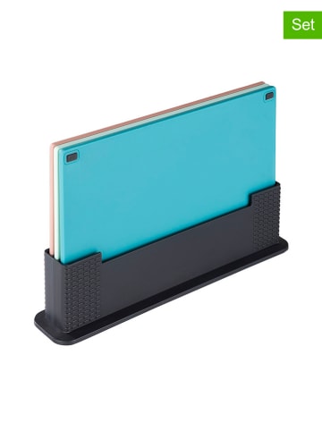 Chefware 4tlg. Set: Schneidebretter in Blau/ Rosa - (L)22 x (B)32 cm