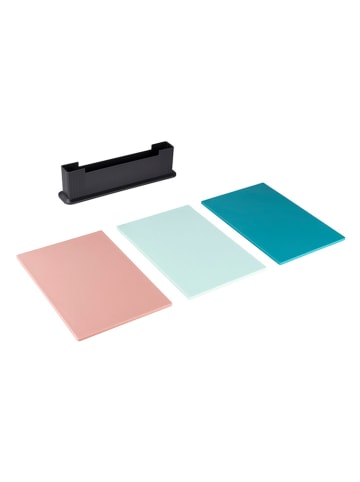 Chefware 4tlg. Set: Schneidebretter in Blau/ Rosa - (L)22 x (B)32 cm
