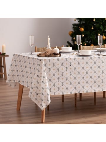 Mint Rugs Tafellaken "Christmas Maria" wit/zwart/goudkleurig