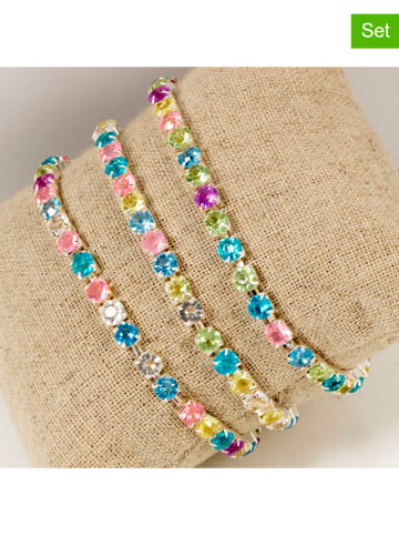MENTHE À L'O 3er-Set: Armbänder mit Kristallen