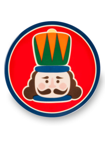 Trendy Kitchen by EXCÉLSA 6-delige set: dessertborden "Vintage Christmas" rood/groen - Ø 15 cm