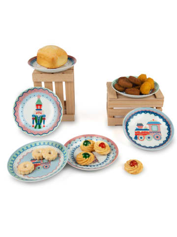 Trendy Kitchen by EXCÉLSA 6-delige set: dessertborden "Xmas Sweet Pastels" lichtblauw/groen - Ø 15 cm