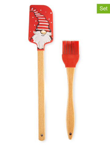 Trendy Kitchen by EXCÉLSA 2-delige bakset "Gnome" rood/lichtbruin