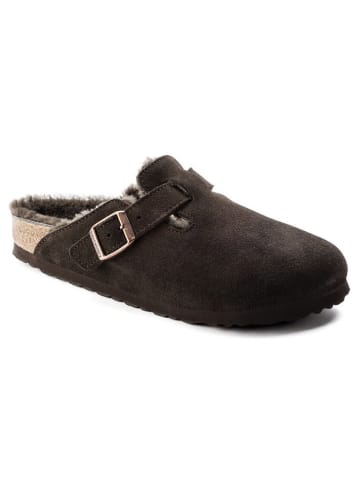 Birkenstock Leder-Pantoletten "Boston" in Braun